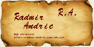 Radmir Andrić vizit kartica